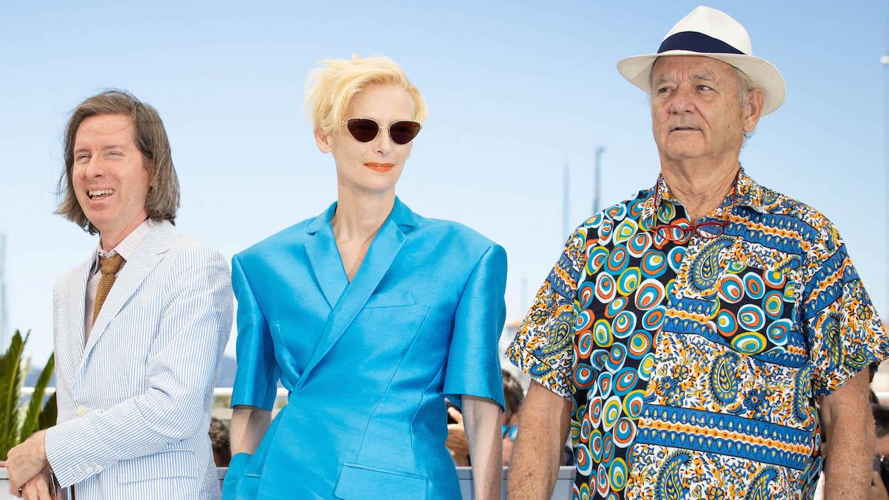 Wes Anderson Tilda Swinton et Bill Murray