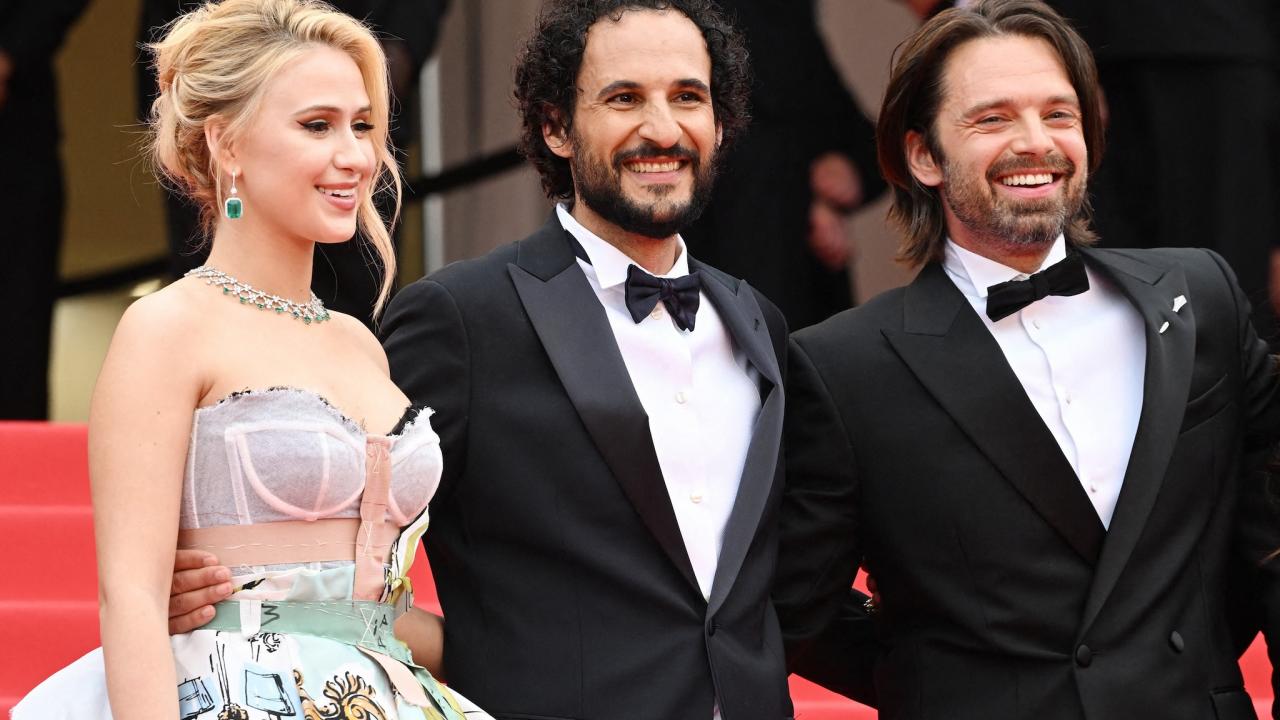 Maria Bakalova, Sebastian Stan et Ali Abbasi à Cannes pour The Apprentice