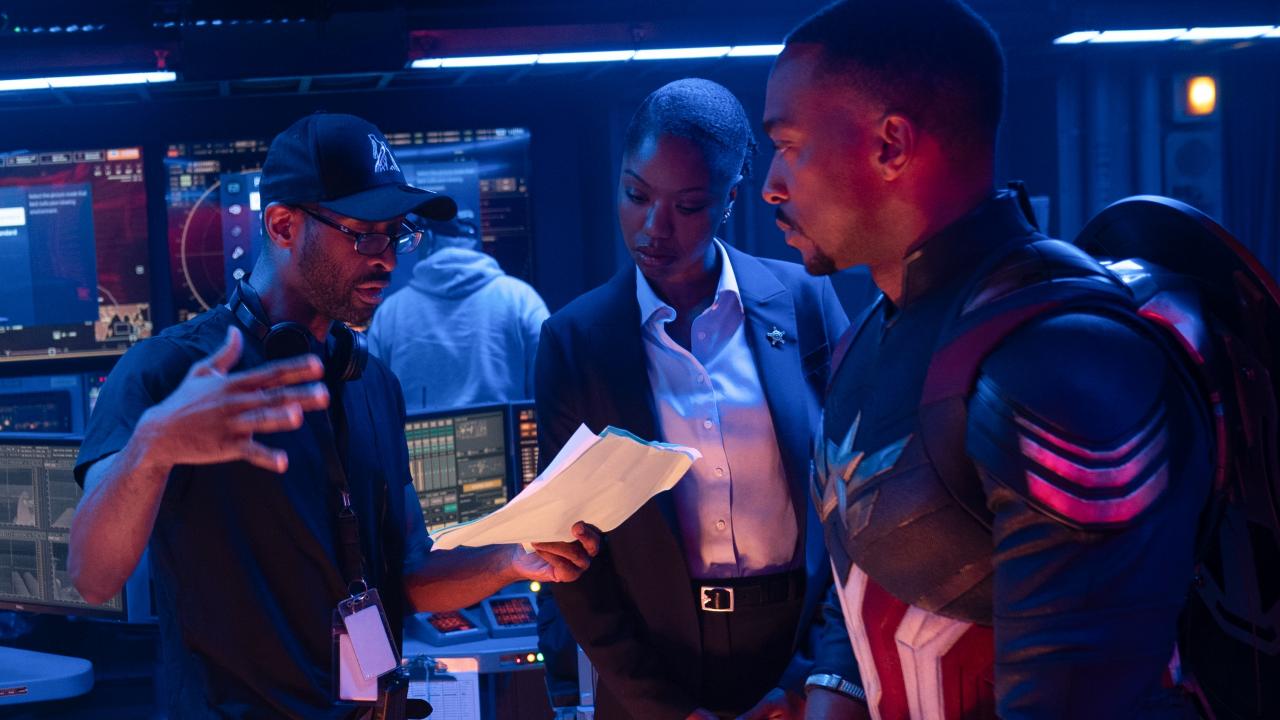 Julius Onah et Anthony Mackie sur le tournage de Captain America : Brave New World