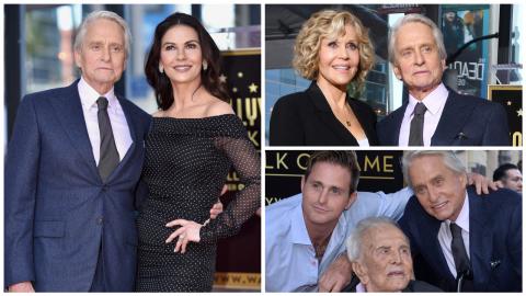 Très ému et entouré de sa famille, Michael Douglas a son étoile sur le Hollywood Boulevard