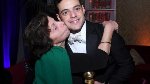 Golden Globes 2019 : Rami Malek a fêté sa victoire avec sa maman Nelly