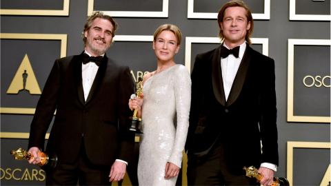 Oscars 2020 : Joaquin Phoenix (meilleur acteur), Renee Zellweger (meilleure actrice) et Brad Pitt (meilleur second rôle masculin