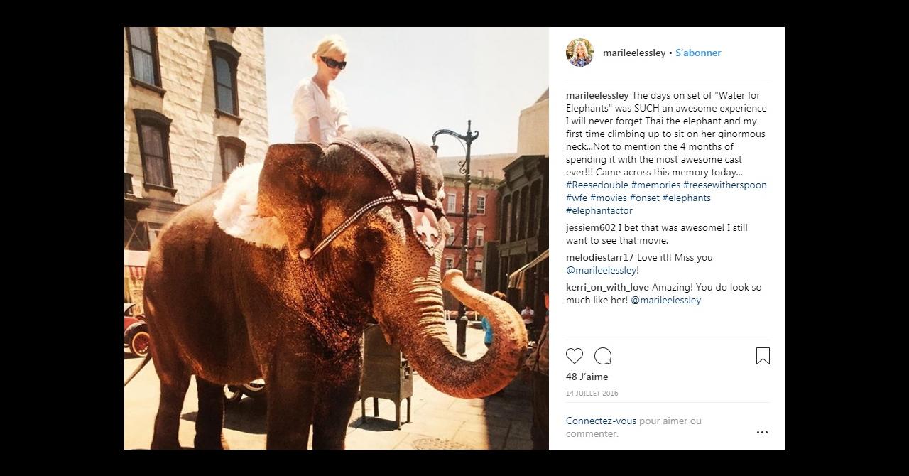 Marilee Lessley sur le plateau de De l'eau pour les éléphants, en 2010