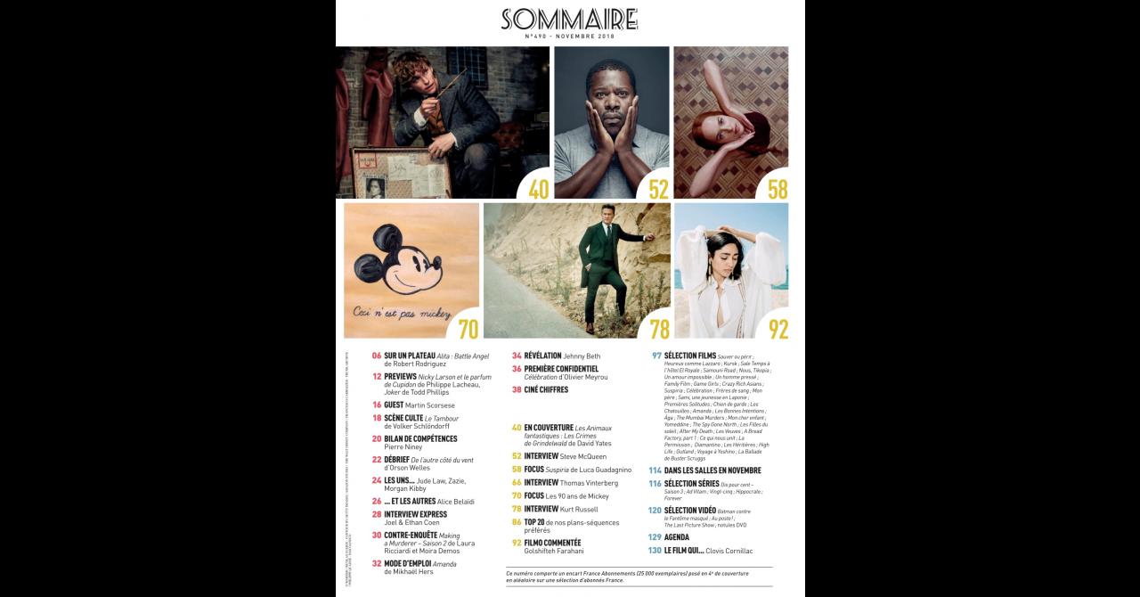 Première n°490 : Le sommaire illustré