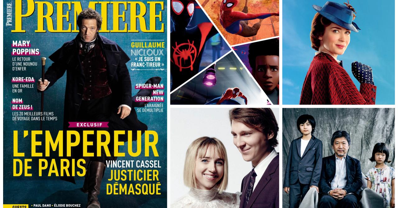 Au sommaire du Première n°491 : Vincent Cassel, Spider-Man, Mary Poppins, Paul Dano, Elodie Bouchez, Hirokazu Kore-eda...