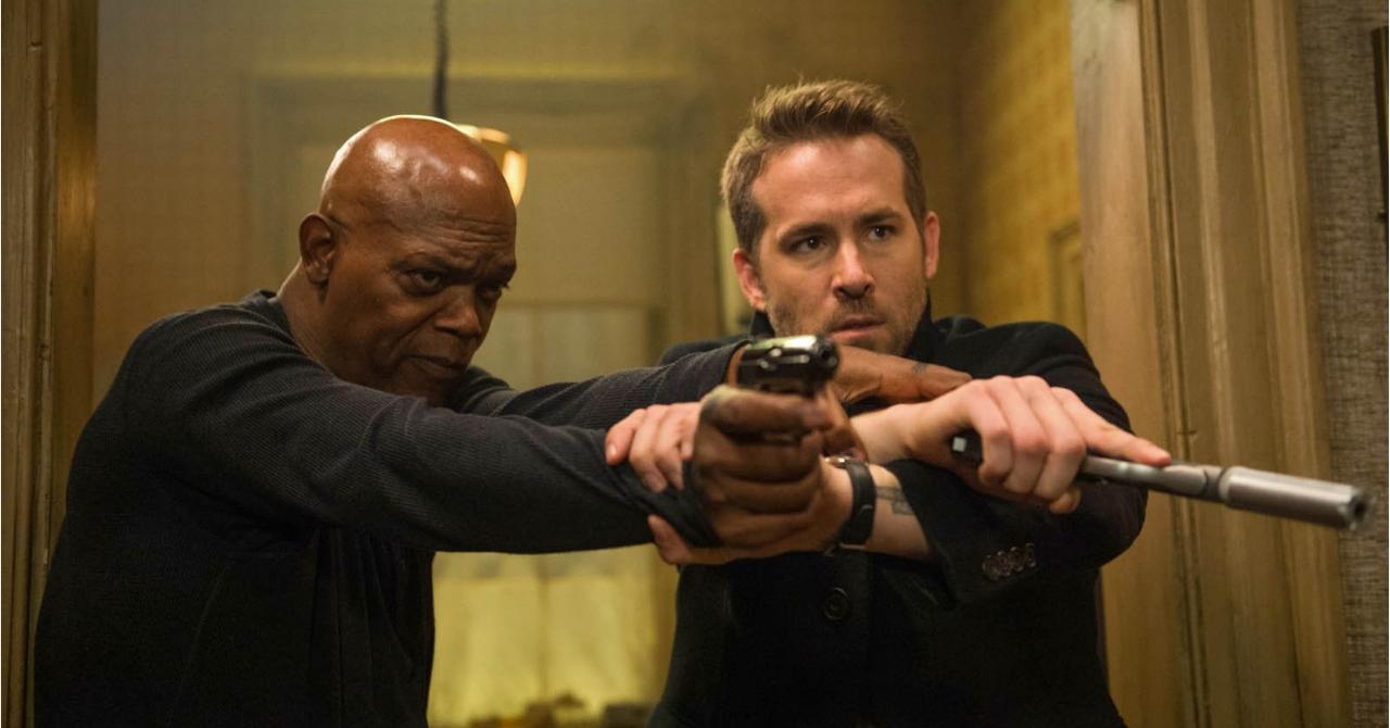 Samuel L. Jackson et Ryan Reynolds dans Hitman & Bodyguard (2017)