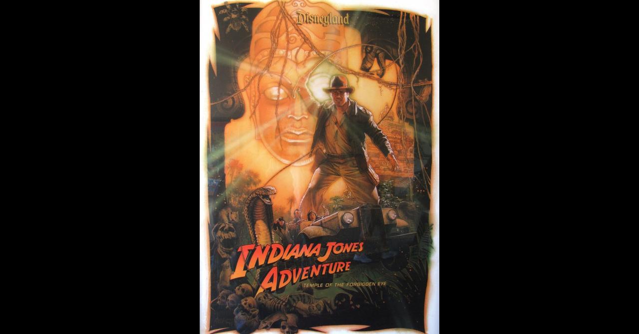 Poster de Drew Struzan pour l'attraction Indiana Jones (1995)