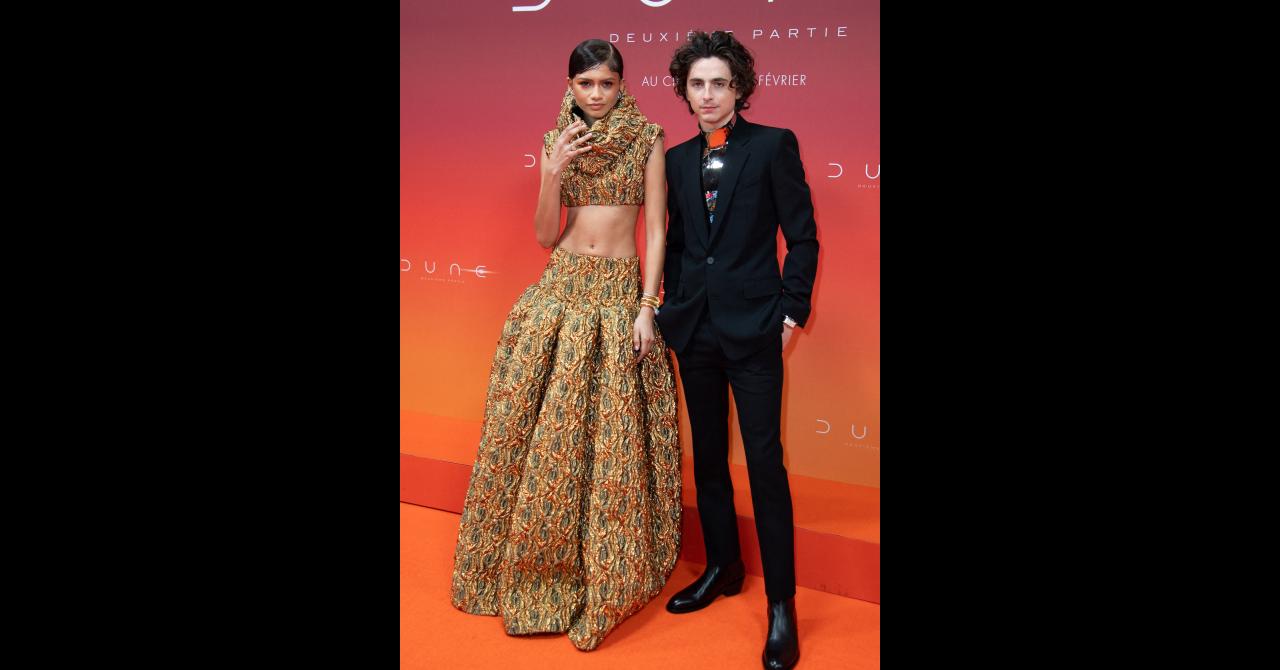 Zendaya et Timothée Chalamet à la première de Dune 2, à Paris