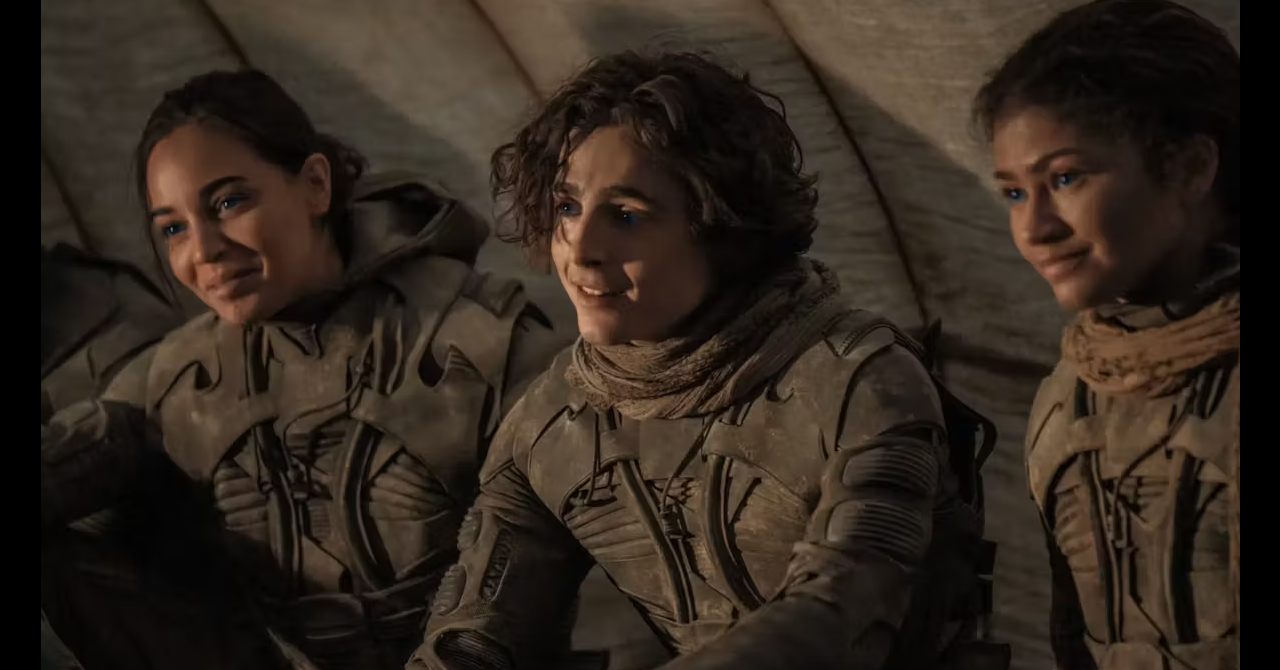 Souheila Yacoub, Timothée Chalamet et Zendaya dans Dune 2