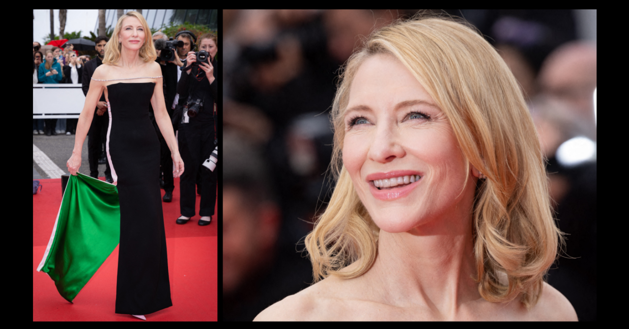 Cannes 2024 : Cate Blanchett a fait sensation avec sa robe "Cessez-le-feu à Gaza"