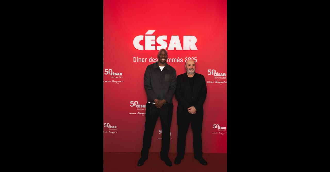 Jean-Pascal Zadi et Cédric Klapisch au diner des nommés aux César 2025