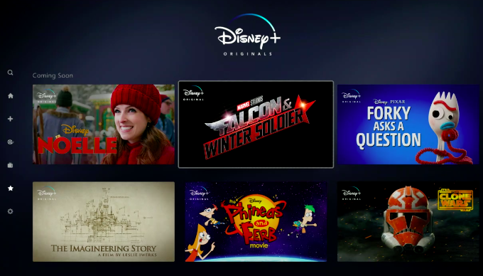 Disney + interface