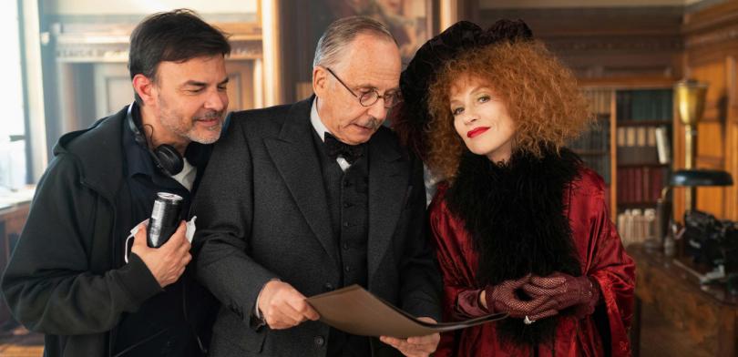 François Ozon, Fabrice Luchini et Isabelle Huppert dans Mon Crime