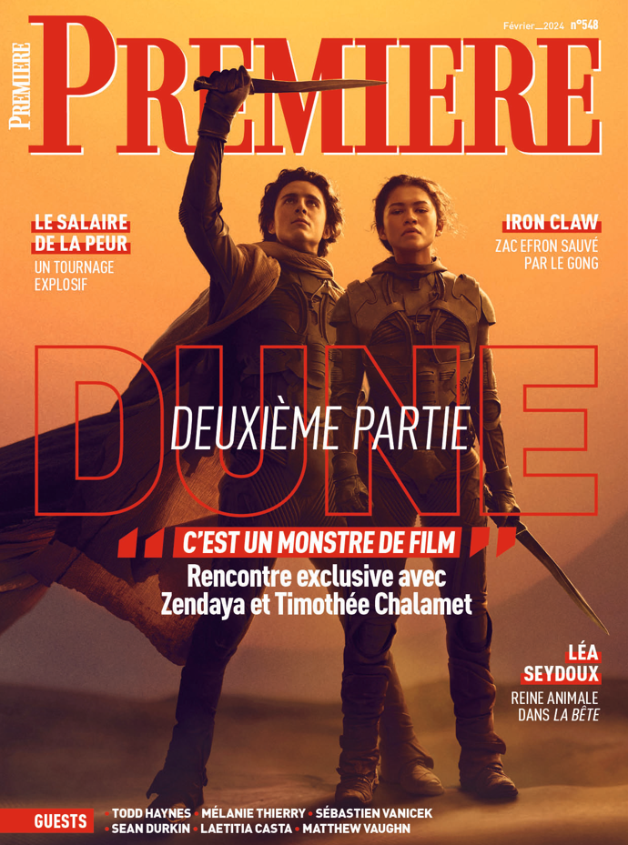 Au sommaire de Première n°548 : Dune 2, Iron Claw, Léa Seydoux, Matthew Vaughn, Todd Haynes, Laetitia Casta, Masters of the Air...