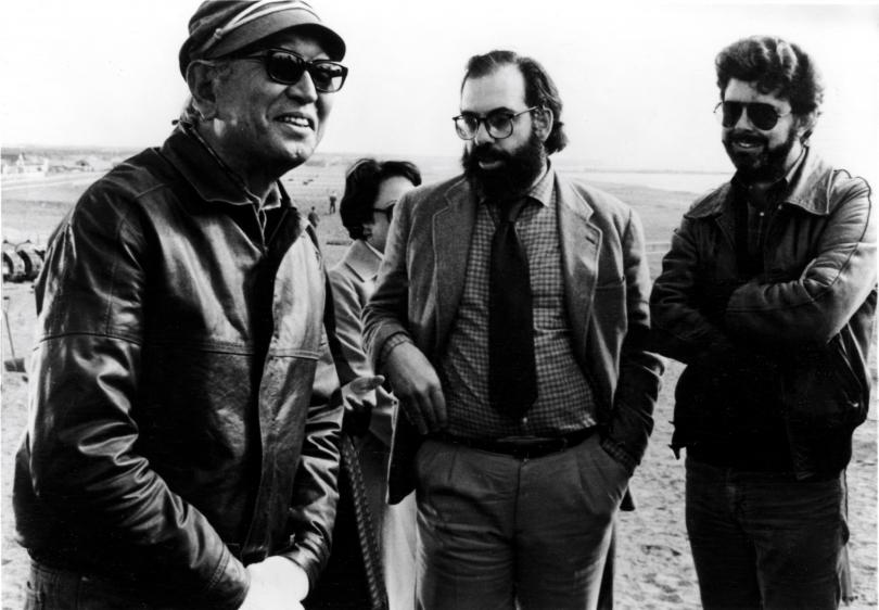 AKIRA KUROSAWA, FRANCIS FORD COPPOLA et GEORGE LUCAS sur le tournage de KAGEMUSHA